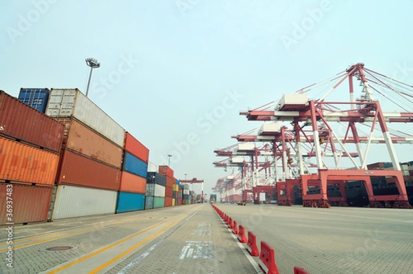 Fototapeta Container crane terminal