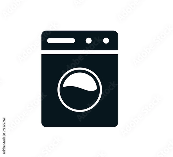 Fototapeta Washing machine icon vector logo design template