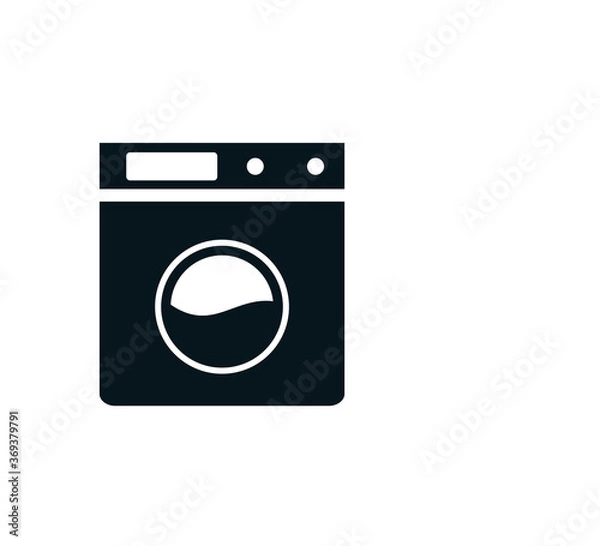 Fototapeta Washing machine icon vector logo design template