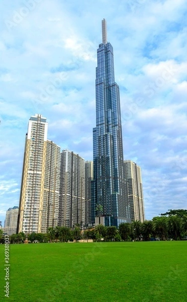 Fototapeta Landscape photo: Park Landmark tower (Viet Nam)