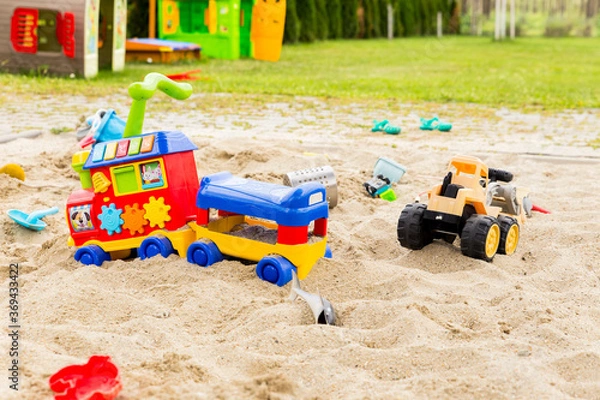 Obraz Yard sand playground with toys