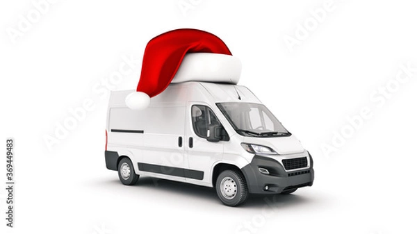 Obraz Christmas delivery van. 3d rendering