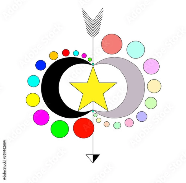 Obraz Two Harriers circles star arrow