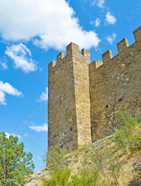 Fototapeta View of the ancient fortress against the sky