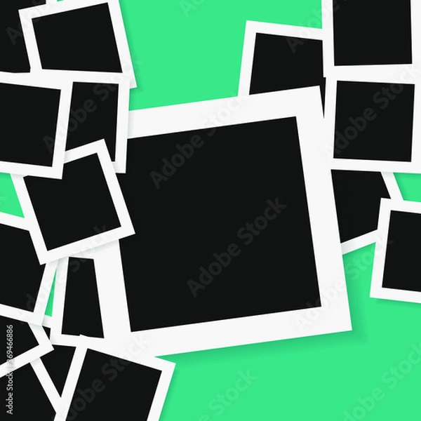 Fototapeta square photo frames on a bright background