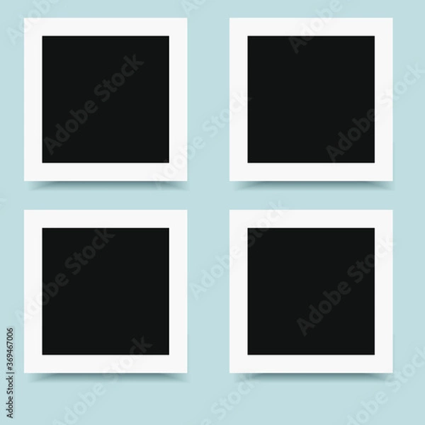 Fototapeta square photo frames on a bright background