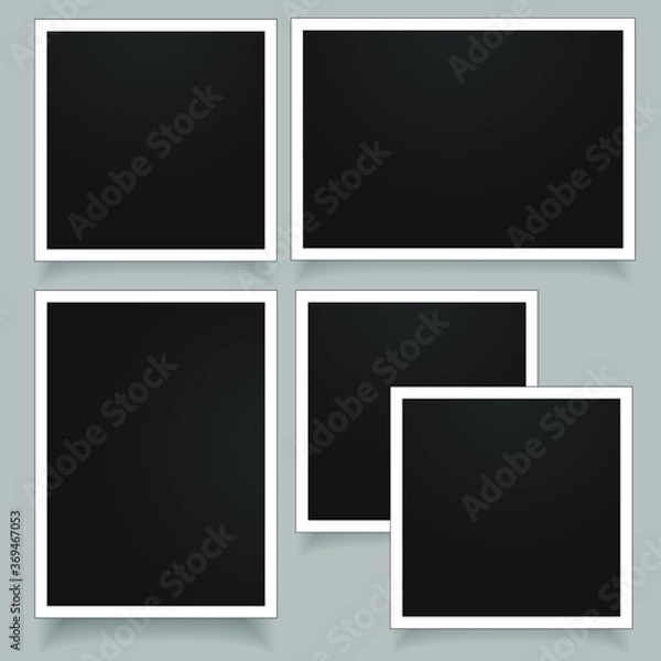 Fototapeta square photo frames on a bright background