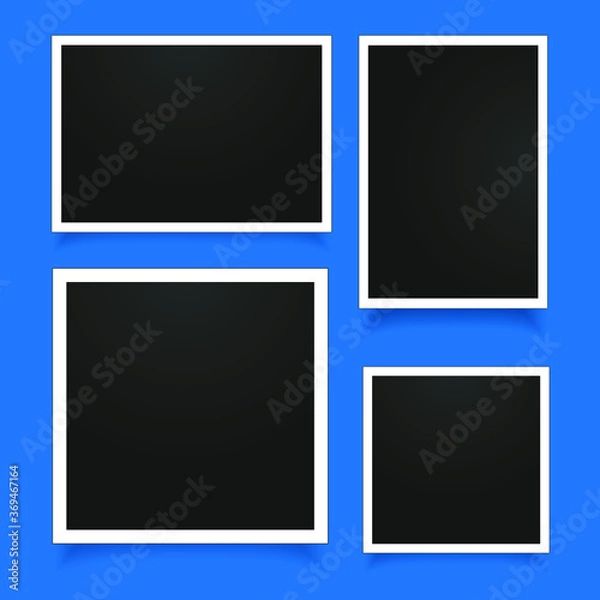 Fototapeta square photo frames on a bright background