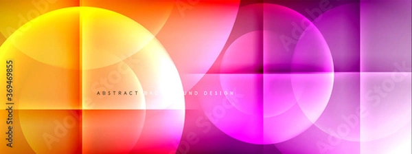 Obraz Vector abstract background - circle and cross on fluid gradient with shadows and light effects. Techno or business shiny design templates for text