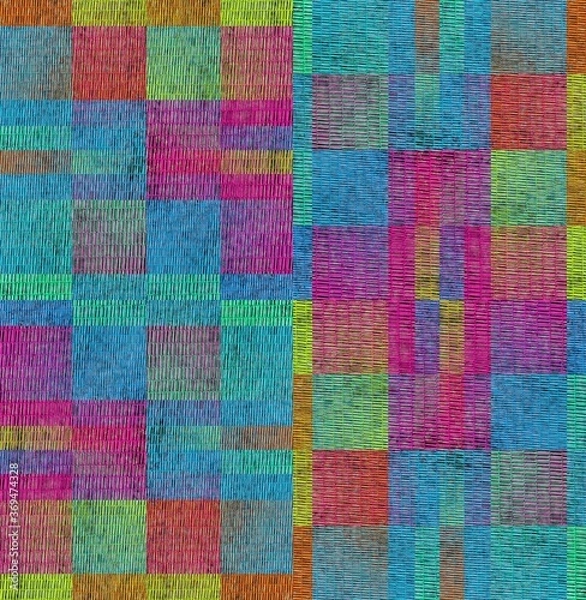 Obraz TELHADO                                                                      
Um telhado multiplicado, espelhado, colorido, sobre posição diversas. 