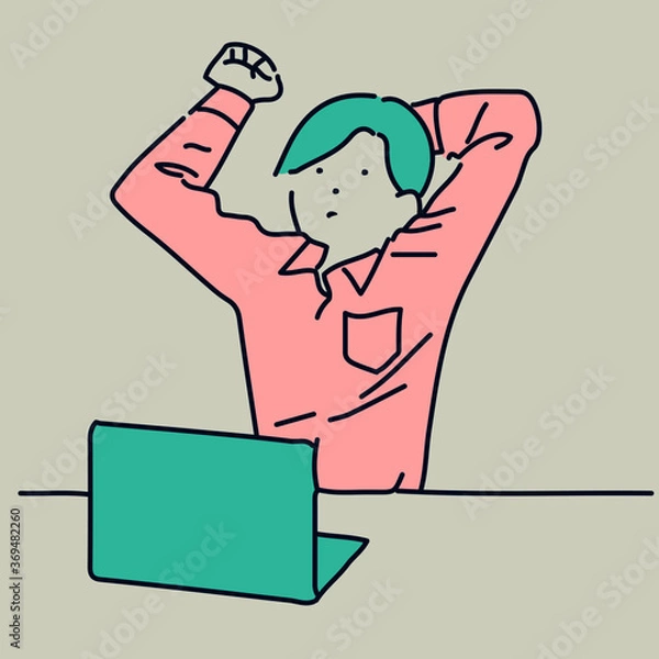 Obraz 在宅ワークの男性