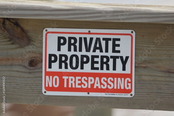 Obraz Private Property No Trespassing