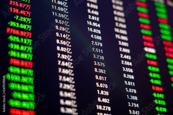 Obraz Stock market securities trading data background