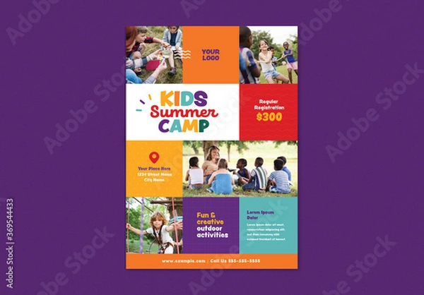 Obraz Kids Summer Camp Flyer Set