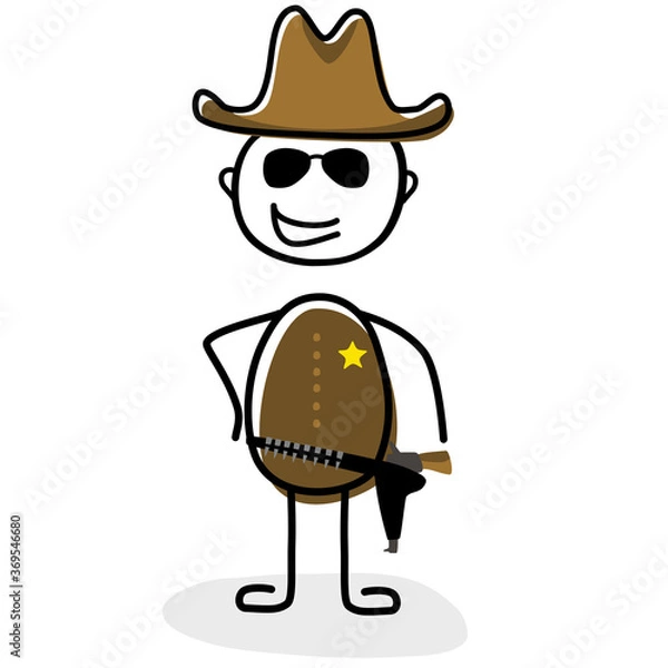 Fototapeta Strichmännchen im Comic Design als veränderbare Vektor Datei. Verwendbar für Plakate, Poster, Logos oder Präsentationen. Berufe für Beispielbilder.