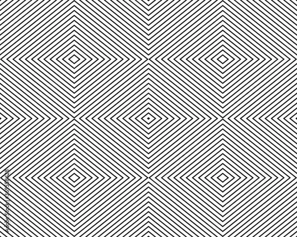 Fototapeta Black rhombuses pattern on a white background, seamless background	