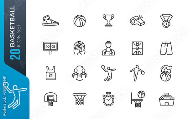 Obraz minimal basketball icon set