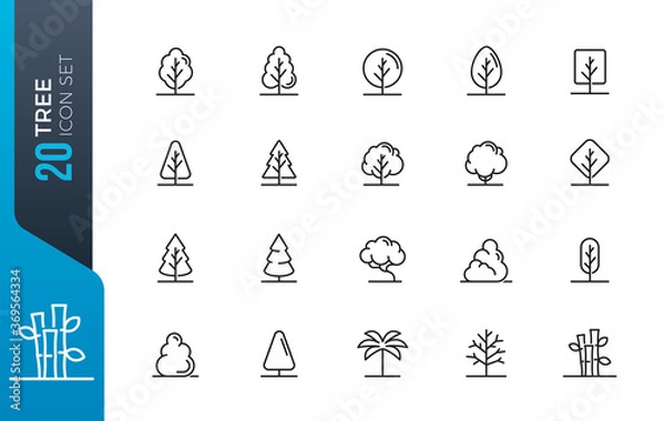 Obraz minimal tree icon set