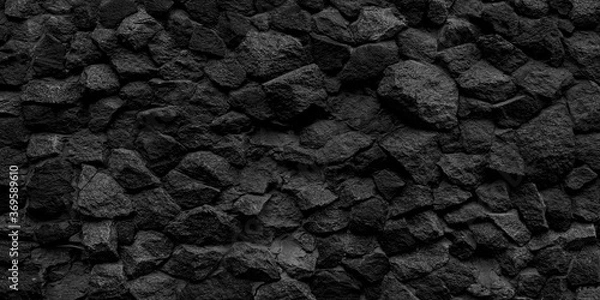 Obraz Long black stone texture and textured background.