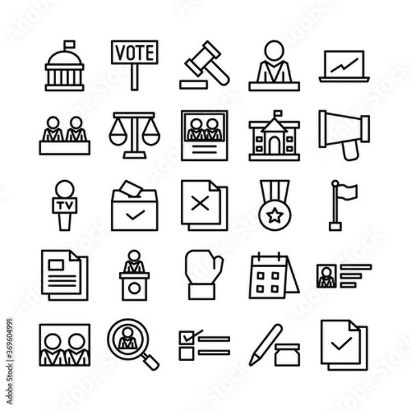 Obraz President icon set vector line for website, mobile app, presentation, social media. Suitable for user interface and user experience.