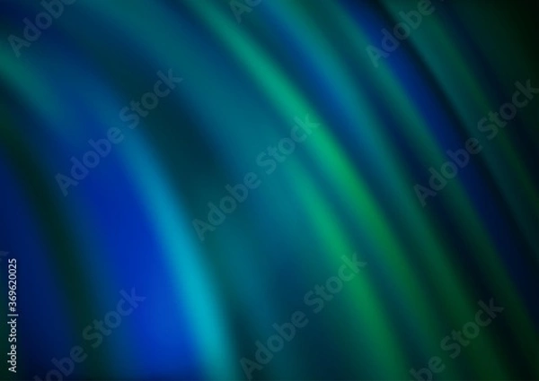 Fototapeta Dark Blue, Green vector background with lava shapes. Modern gradient abstract illustration with bandy lines. The elegant pattern for brand book.