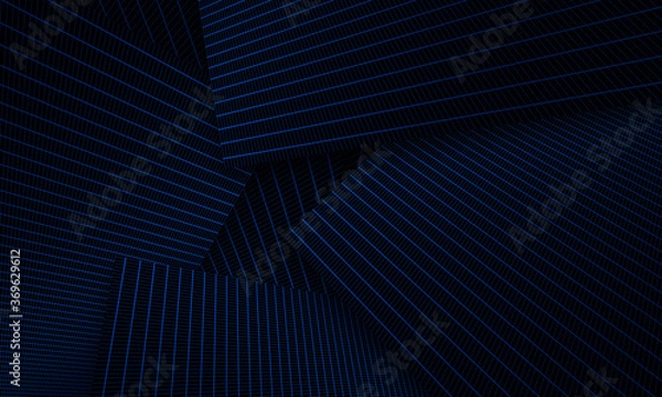 Obraz Abstract neon blue grid background
