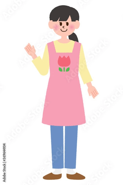 Fototapeta ポーズをとっている保育士の女性