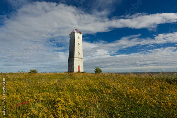 Fototapeta beautiful Saaretuka lighthouse on Saaremaa island in Estonia