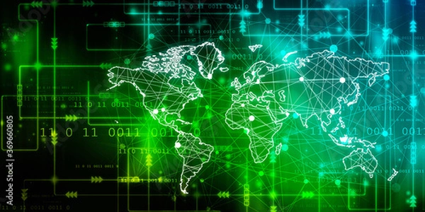 Obraz 2d illustration world map abstract background