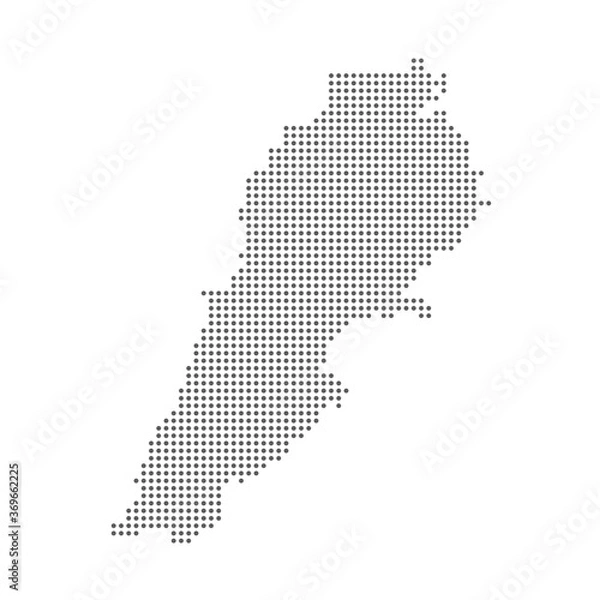 Fototapeta Abstract map of Lebanon dotted polka dot particle. Vector illustration eps10