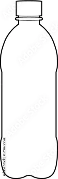 Fototapeta A vector line art illustration of a water bottle