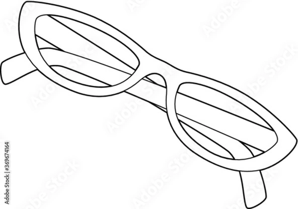 Obraz A vector line art illustration of glasses
