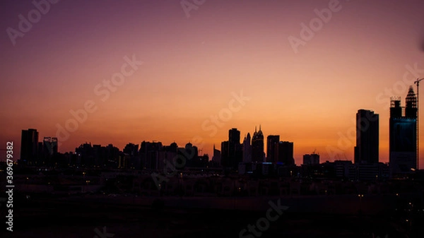Obraz Dubai skyline sunset 