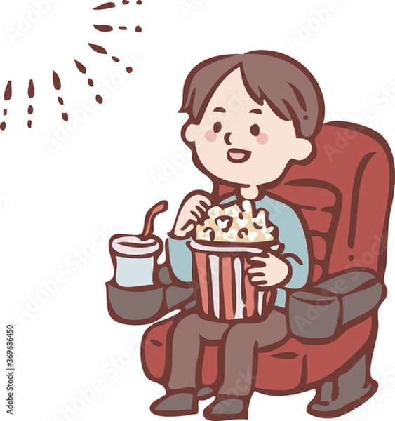 Fototapeta 映画を見る男の子