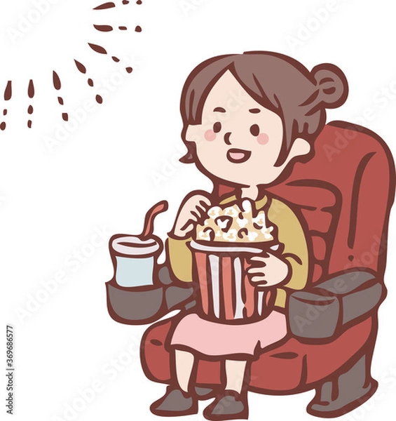 Fototapeta 映画を見る女の子