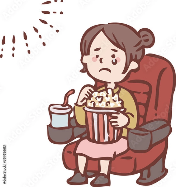 Fototapeta 映画を見て感動する女の子