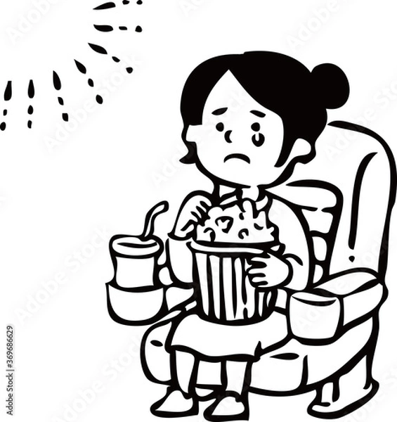 Fototapeta 映画を見て感動する女の子