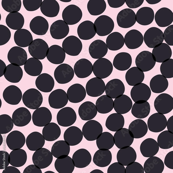 Fototapeta Imperfect spotty circular dot vector repeat pattern. Circle spotty seamless pattern. Perfect for kids, fashion, home, stationary, kids, apparel. 