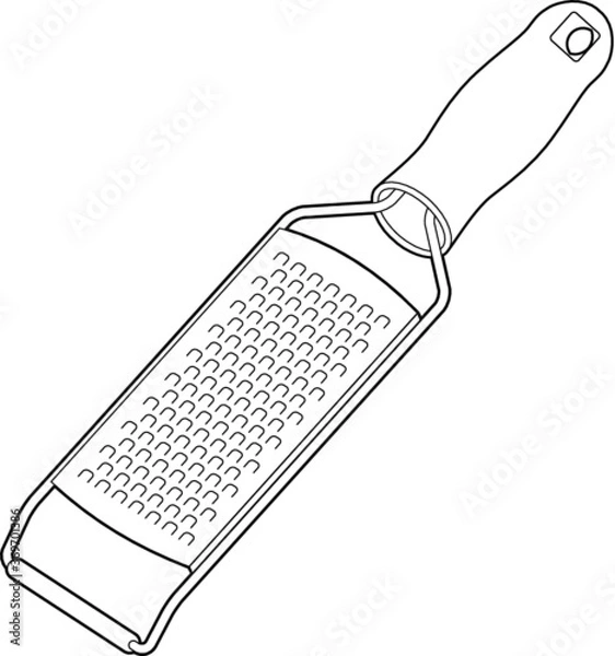 Fototapeta A vector line art illustration of a microplane grater