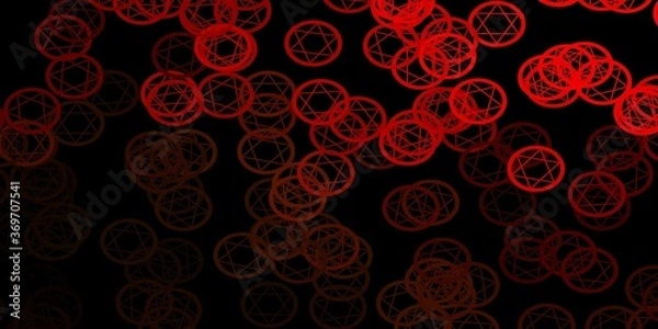 Fototapeta Dark Green, Red vector background with occult symbols.