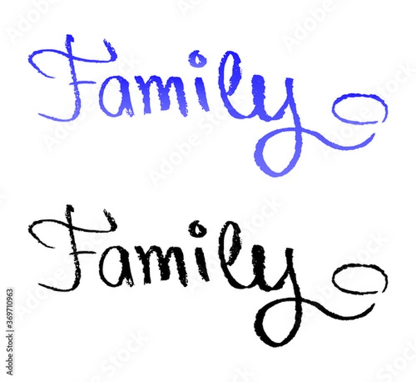 Fototapeta Vector handdrawn word - family