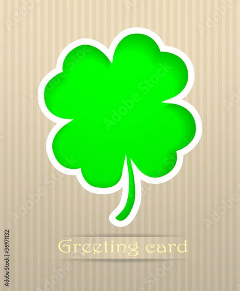 Fototapeta Clover postcard vector illustration