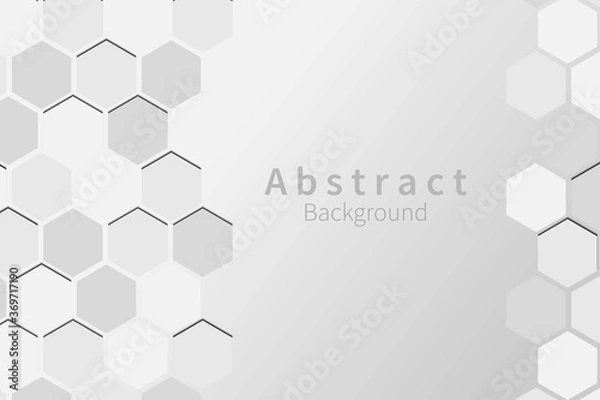 Obraz Silver Hexagon Geometric digital Background. Honeycomb pattern concept. Vector Design.