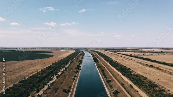Fototapeta landscape with a canal view