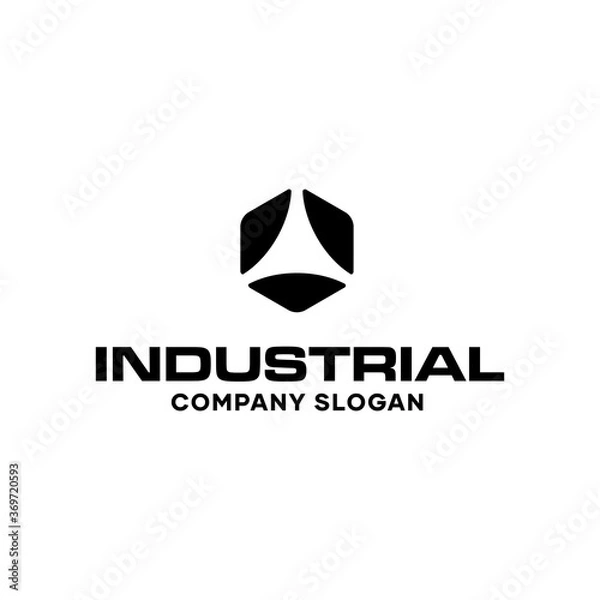 Fototapeta A Letter Industrial Hexagon Logo Design Idea