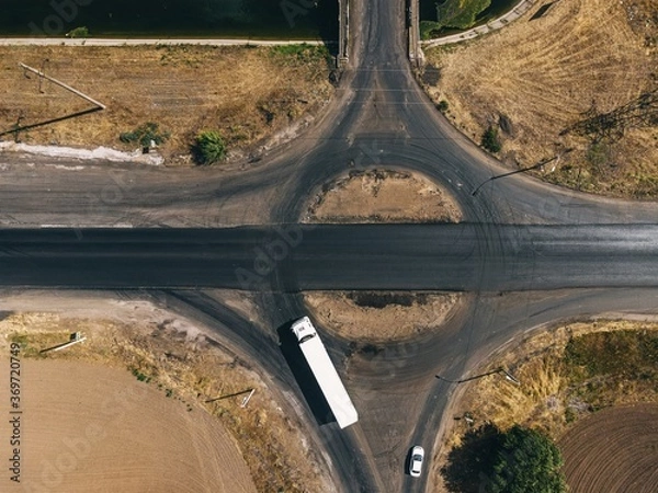 Fototapeta ring on the road top view