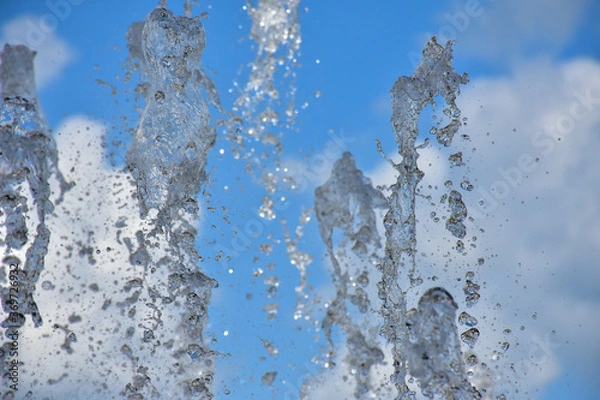 Obraz water drops on blue sky
