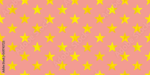 Fototapeta 水彩調 星のパターン シームレス