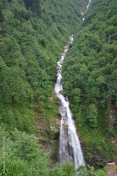 Obraz Waterfall in forest.