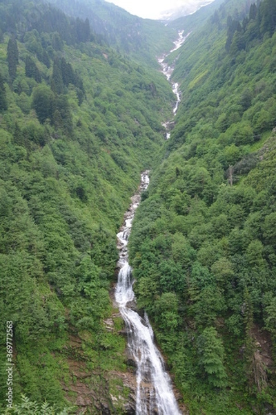 Obraz Waterfall in forest.